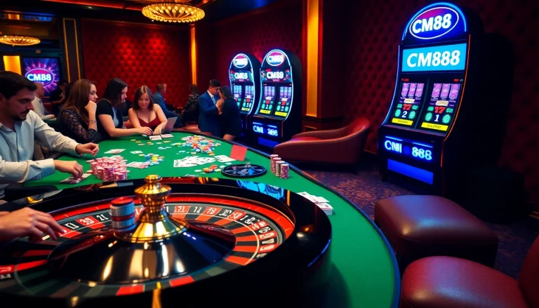 Experience the thrill of CM88 at the casino with exciting roulette and vibrant slot machines.