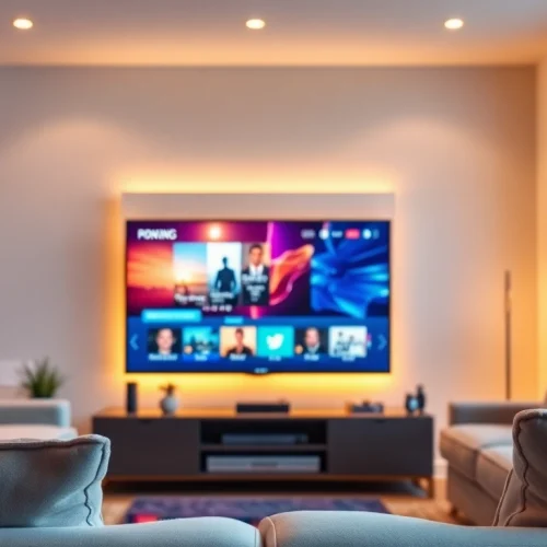 Experience seamless entertainment with the captivating iron iptv streaming setup in a modern living room.