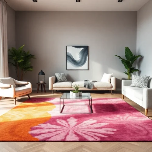 Stylish modern rugs enhancing a living space in Milano, showcasing vibrant colors and contemporary design.