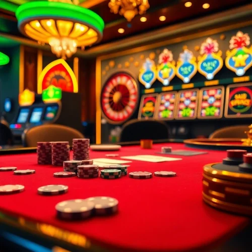 Experience thrilling gameplay at https://qq88.to/ with casino tables, vibrant chips, and an inviting atmosphere.