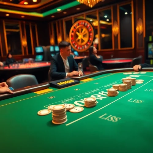 Players enjoying a vibrant game at MM88 online casino with engaging tables and slots.