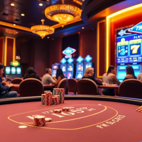Playing poker at the 789club with vibrant chips and a luxurious casino atmosphere.