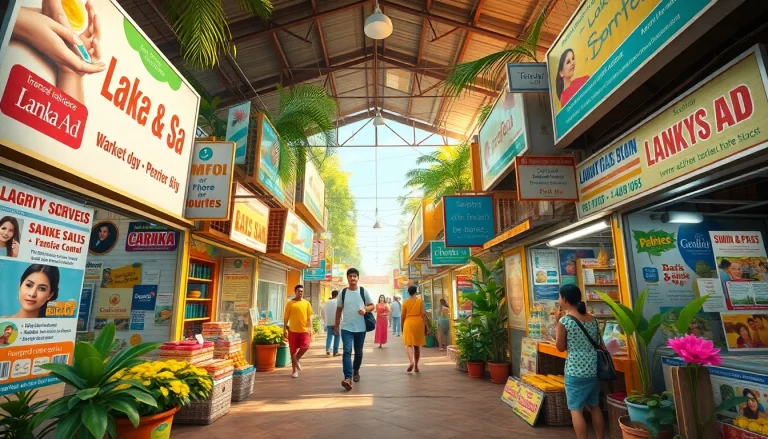 Lanka Ad marketplace in Sri Lanka showcasing vibrant ads for local services and products.