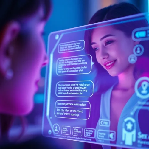 Engaging virtual assistant interface showcasing sex ai technology in an intimate setting.