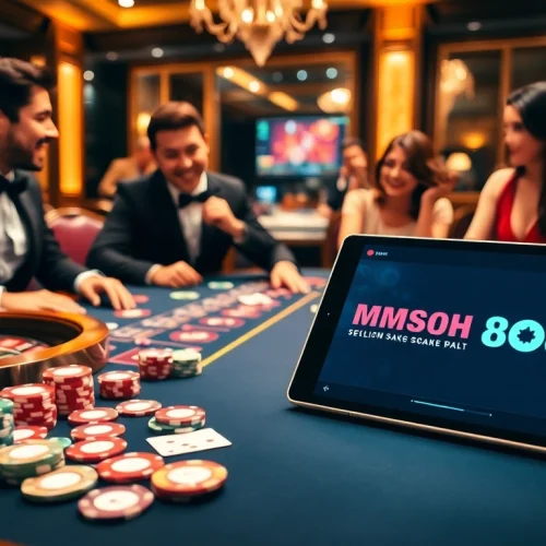 Experience exciting gambling action at https://mm88.forex/ with vibrant poker chips and a roulette wheel.