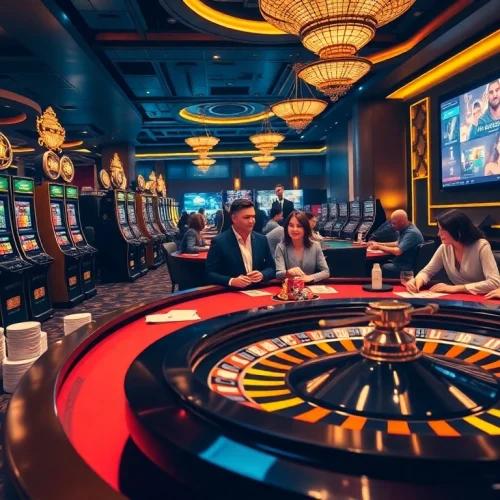Engage with 789f nhà cái at a thrilling gambling scene showcasing cards, chips, and a roulette wheel.