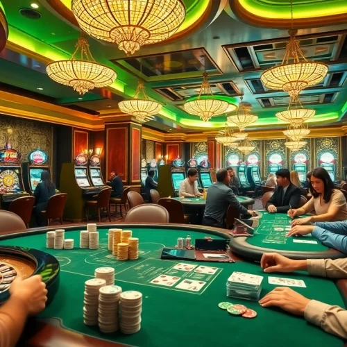 The thrill of high-stakes gambling at https://s88.works/ featuring luxurious casino interiors and engaged players.