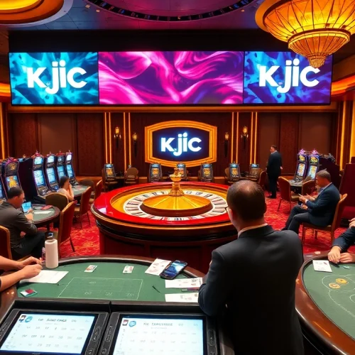 KJC players enjoying a thrilling roulette game in a luxurious casino atmosphere.