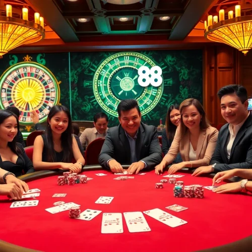 Experience the excitement of Hello88 with engaging poker games and vibrant casino elements.