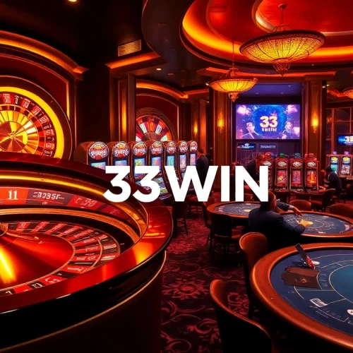 Experience thrilling casino action at 33WIN with vibrant games, roulette, and poker excitement.