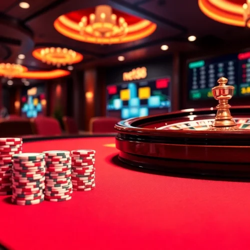 Players engaging in thrilling online gaming experiences at net88 with poker chips and roulette table.