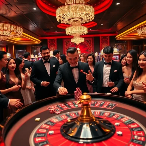 Players engaging in vibrant casino action at PU 88 with roulette and poker chips.