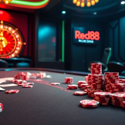 Place your bets on red88 lô đề as vibrant chips and gaming tables set the stage for excitement.