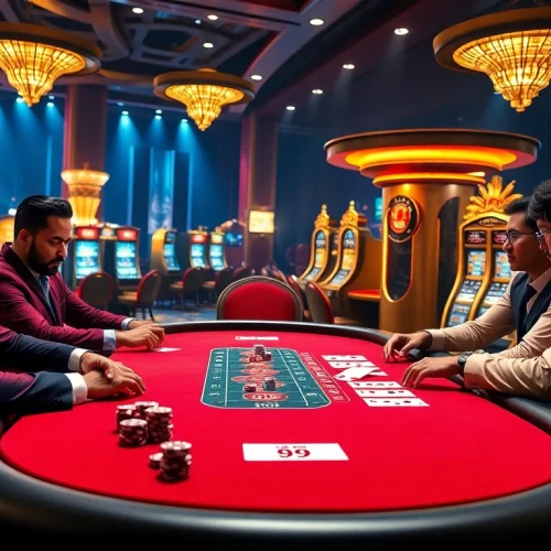 Professional players enjoy a thrilling experience at Nhà cái 99WIN's modern casino table.