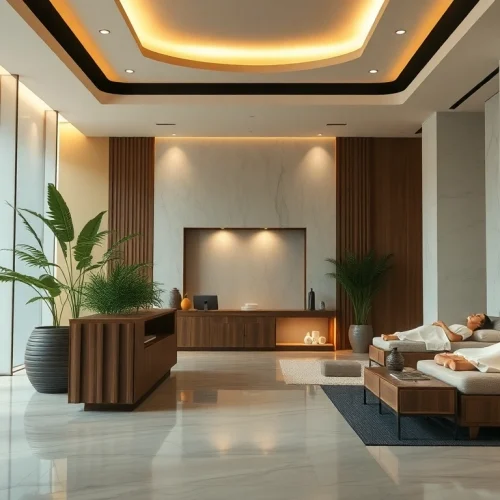 Spa Ads highlighting a serene and luxurious spa environment with inviting reception and clients enjoying soothing treatments.