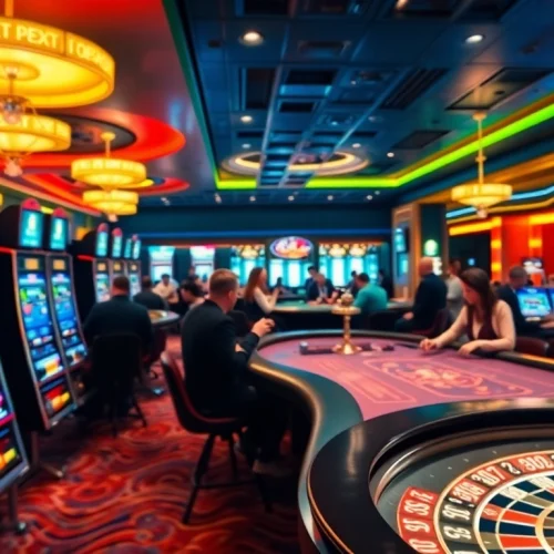 Exciting gaming action at https://99win1.us.com/ in a luxurious casino atmosphere.