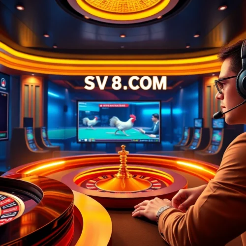 Experience the thrill of SV388.COM with live betting surrounded by vibrant casino visuals.