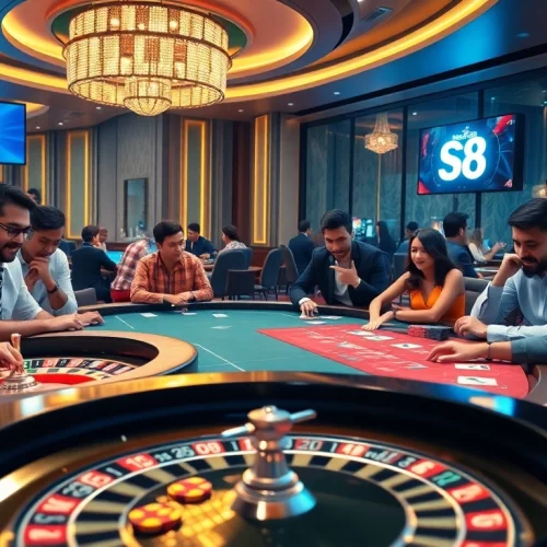 Players enjoy an online betting experience at Trang Chủ S8, showcasing exciting casino elements.
