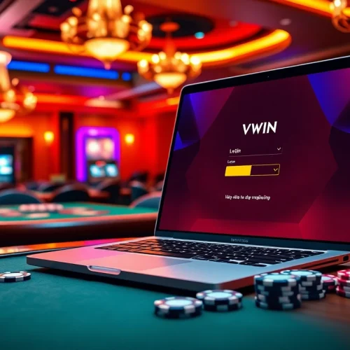 Engage in thrilling online betting with VWIN by logging into a luxurious casino interface.
