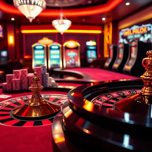 Experience the thrill of playing at https://www.eejl77777.com/ with vibrant casino tables, roulette wheels, and poker chips.