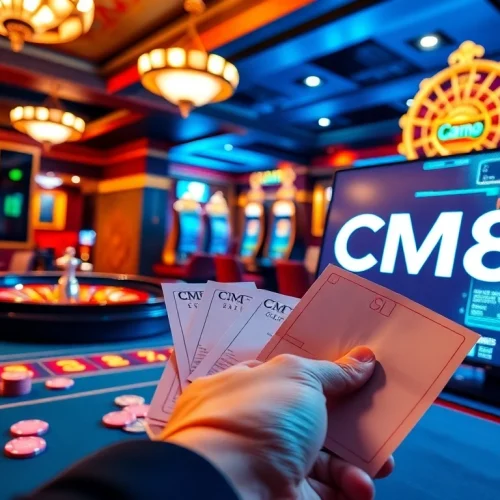 Engage in thrilling casino action at CM88 with vibrant tables and slot machines.