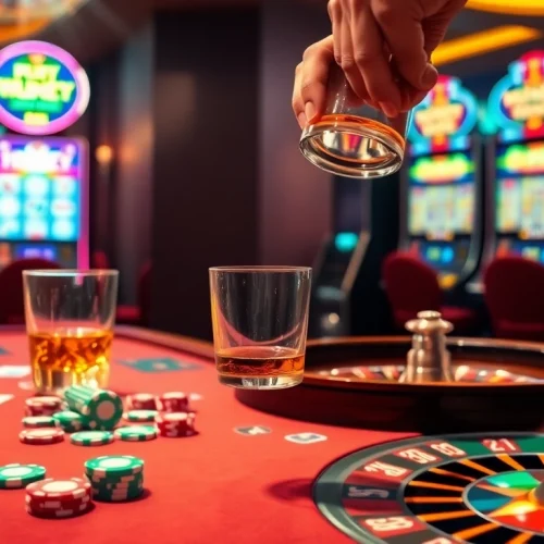 LC88 players celebrating a win at a vibrant casino table with poker chips and cards.