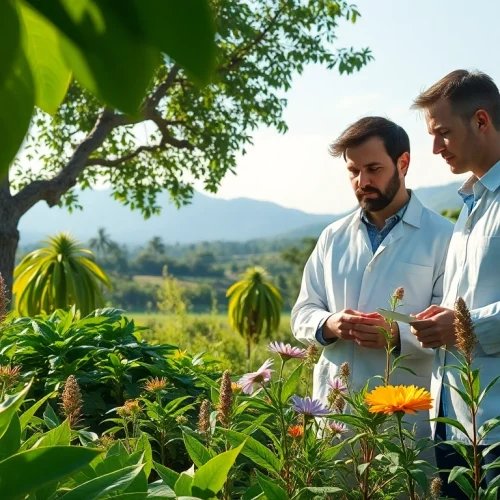 Learn how to get dmt naturally in a vibrant botanical setting with researchers.
