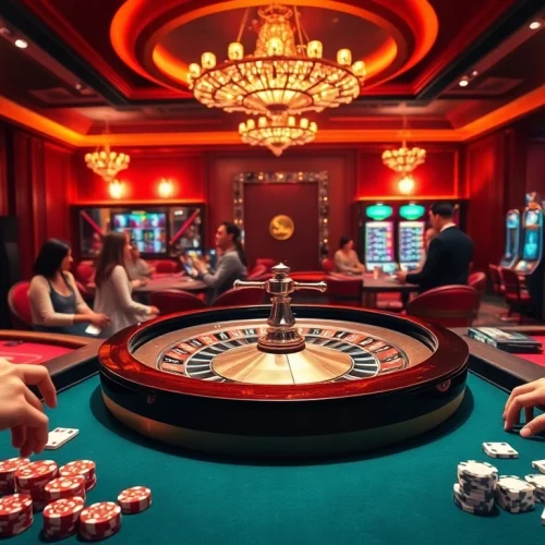 Experience high-stakes thrills at xin88 com sòng bạc with vibrant casino tables and betting excitement.