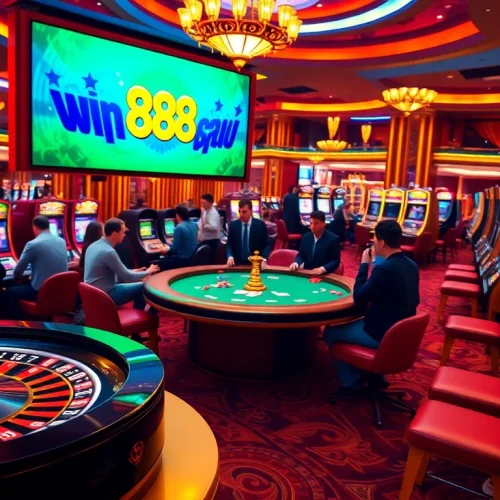 Experience the excitement of win 888 casino with vibrant gaming visuals and engaging online action.