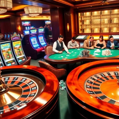Engaging players at GG88 enjoy various casino games, highlighting excitement and luxury.