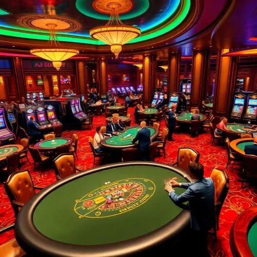 Experience the thrill of gaming at https://fly88fly.com/, featuring luxurious casino tables filled with action.