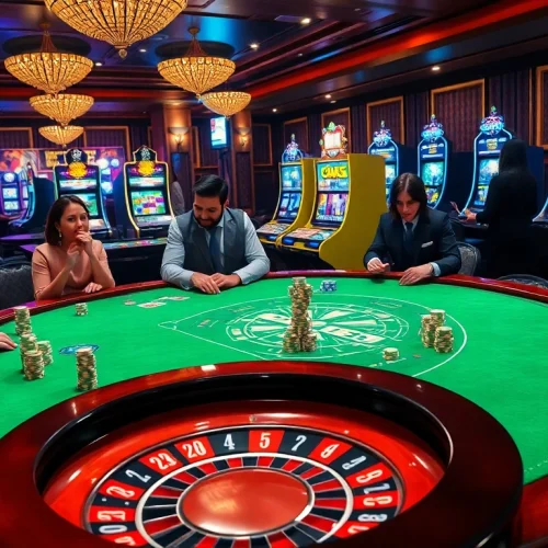 Engage in exciting gaming moments at ok789 com with vibrant poker tables and colorful chips.