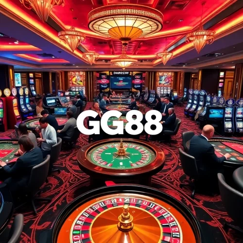 Experience high-stakes gaming at GG88 with vibrant casino tables and engaging players.