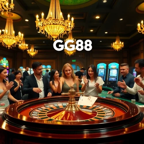 Engaged players enjoying high-stakes games at GG88's luxurious casino setting.