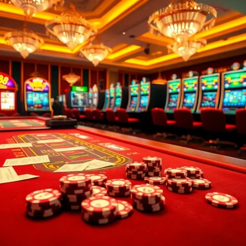 WW88 online casino showcasing exciting gaming atmosphere with blackjack and slot machines.