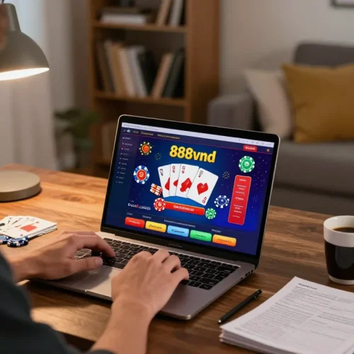 Engaging online gaming experience at 888vnd with a cozy home setup