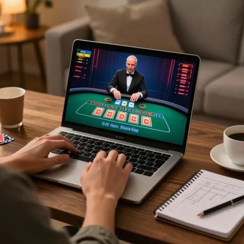 Using 23win trang chủ for live dealer blackjack at home with laptop and strategies.
