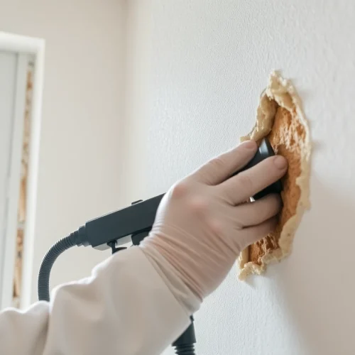 Performing spray foam removal per m2 with precision in a residential environment.