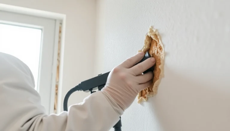Performing spray foam removal per m2 with precision in a residential environment.