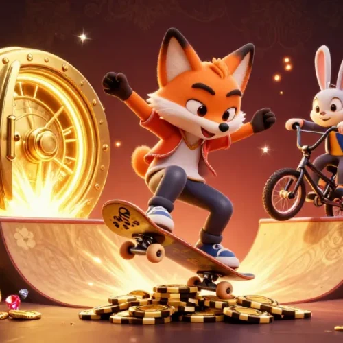 Experience the thrill of tải sun win with vibrant casino elements in this action-packed 3D illustration.