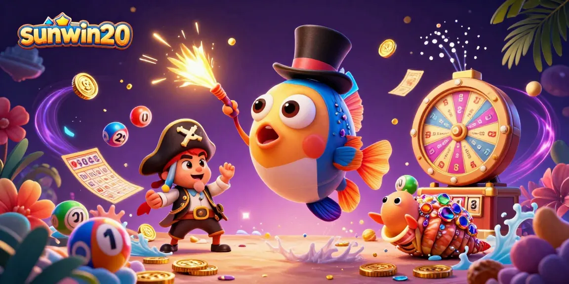 Engage with sunwin20 as vibrant lottery balls and treasure-rich characters come alive!
